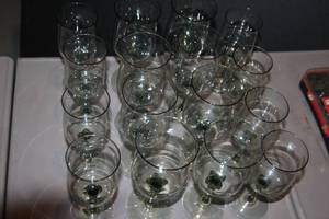 lot 140 image: Set of Lennox Green Mist Wine Stemware.. Two Sizes... Very dainty