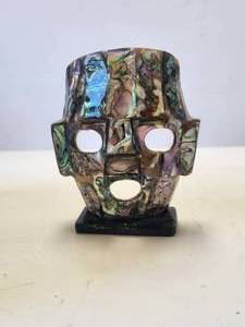 lot 46 image: Mayan burial mask sculpture - mother of pearl