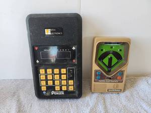 lot 93 image: Vintage handheld video games - Mattel Baseball and Electronic poker