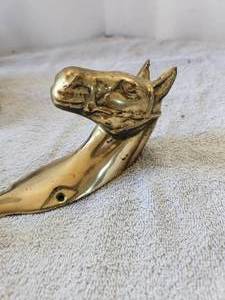lot 113 image: Brass horse head hanger