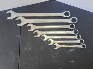 lot 123 image: Selection of 7 wrenches - 58, 1116, 34, 1316, 78, 1-116(2)