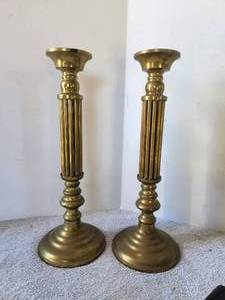 lot 159 image: Vintage Brass candlestick holders
