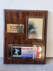 lot 202 image: Nolan Ryan 7th no hitter plaque
