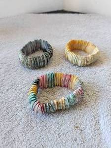 lot 208 image: Selection of 3 shell bracelets