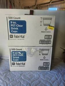 lot 254 image: Fabri-Kal 9oz. pet clear drink cups - 2 boxes of 500 (BF)