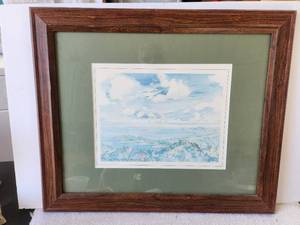lot 181 image: Framed and matted watercolor artwork -