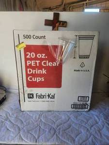 lot 178 image: Fabri-Kal 20oz. pet clear drink cups - 500 (BF)