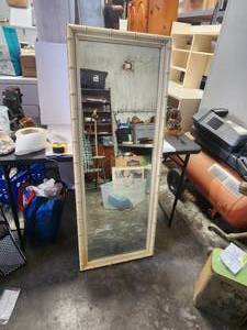 lot 142 image: Bamboo designed framed mirror