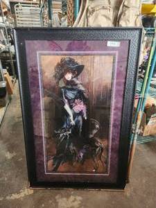 lot 144 image: Large framed and matted artwork