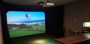 lot 8 image: AMAZING HD Golf 1610 Widescreen Golf Simulator w All Equipment  This Simulator Has EXTRA FEATURES PLEASE SEE DESCRIPTION FOR MORE INFORMATION