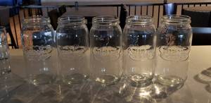 lot 62 image: Lot of 5 Deep Eddy Vodka Glass Jars 1.5 Gallon (Used as tip jars)