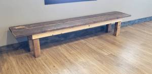 lot 91 image: Long Rustic Wooden Bench