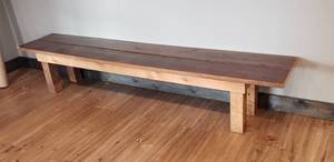 lot 92 image: Long Rustic Wooden Bench