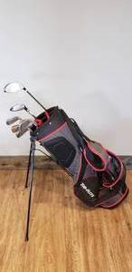 lot 99 image: Top Flite LH Club Set.  Includes Bag w Shoulder Strap, Top Flite Driver, 3W, 4HY, 5HY, 6, 7, 8, 9, W & Putter