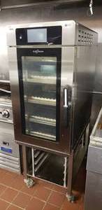 lot 114 image: Alto Shaam VMC-H4H Vector H Series Multi-Cook Oven w Matching Rolling Base w Pan Storage, Just Over 1 Year Old & Retails for Over $14k