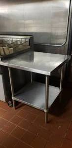 lot 127 image: Square Stainless Steel Prep Table