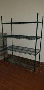 lot 154 image: Olympic Green Epoxy Coated Metal Shelf