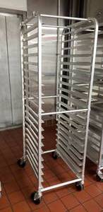 lot 156 image: Steelton 20 Pan End Load Bun  Sheet Pan Rolling Rack
