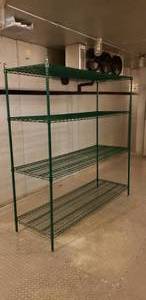 lot 158 image: Long Green Metal Shelf
