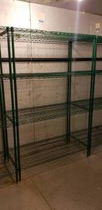 lot 161 image: Olympic Green Epoxy Coated Metal Shelf