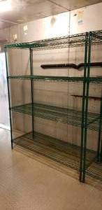 lot 163 image: Olympic Green Epoxy Coated Metal Shelf
