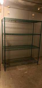 lot 167 image: Olympic Green Epoxy Coated Metal Shelf