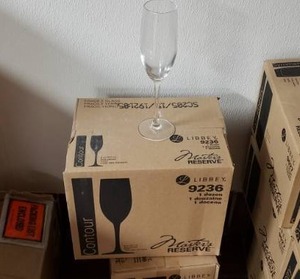 lot 221 image: 1 Case of NEW Libbey Masters Reserve Flute Glasses, 12 Per Box