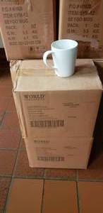 lot 229 image: 2 Cases of NEW World Tableware White Porcelain Coffee Mugs, 12 Per Base, 24 Cups Total