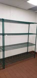 lot 243 image: Green Metal Shelf 60 x 24 x 75 Long