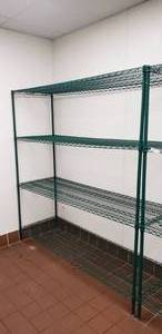 lot 244 image: Green Metal Shelf 60 x 24 x 75 Long