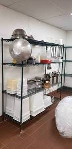 lot 247 image: Green Metal Shelf 60 x 24 x 75 Long