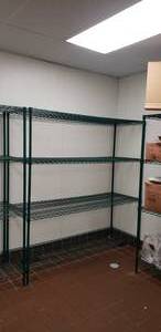 lot 248 image: Green Metal Shelf 60 x 24 x 75 Long