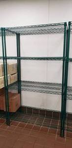 lot 249 image: Green Metal Shelf 48 x 24 x 75 Long