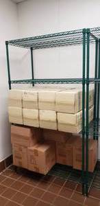 lot 250 image: Green Metal Shelf 48 x 24 x 75 Long