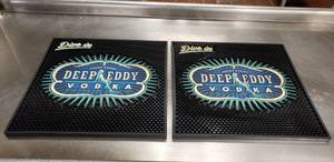 lot 341 image: Lot of 2 Large Deep Eddy Vodka Square Bar SplashDrip Mats