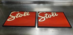 lot 344 image: Lot of 2 Stoli Stolichnaya Vodka Bar SplashDrip Mats