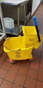 lot 358 image: Lavex Rolling Mop Strainer & Bucket