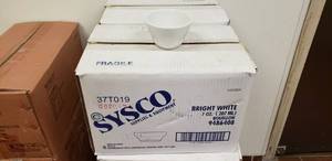 lot 295 image: 2 Cases of Sysco 7oz Bright White Porcelain Bouillon Cups, 36 Per Case, 72 Total