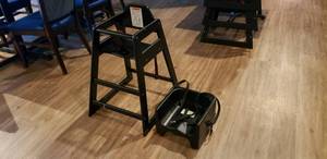 lot 423 image: 1 Lancaster Seating Wooden High Chair & 1 Booster Seat