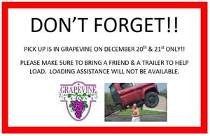 lot 7 image: IMPORTANT Pick up is Tuesday December 20th & Wednesday December 21st ONLY.  NO EXCEPTIONS