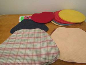 lot 50 image: Various lot of new and used table place settings, various colors and shapes