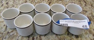 lot 48 image: Lambeth ware Royal Doulton, Demise toss cups qty 9,