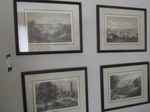 lot 70 image: Am Eslinger Schmeltzer 1855, wall art qty 4 size of all 1417, Black and white prints