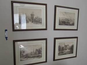 lot 69 image: Am Eslinger Schmeltzer 1855, wall art qty 4 size of all 1417, Black and white prints