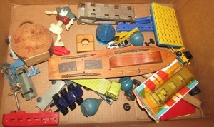 lot 239 image: Box of misc. older vintage toys for kids
