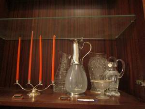 lot 137 image: Various crystal handled water dispensers, liquor bottles and more
