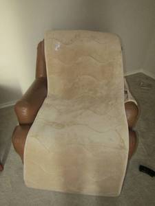 lot 210 image: Brown leather Century chair, comes with cover that has remote holders on side