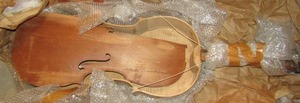 lot 43 image: Cello - Restoration piece Tagged Antonio Stradivarius cremonentie, made in Germany