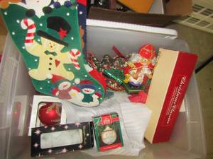 lot 416 image: Lot of Christmas items, nut cracker, New Christmas bulbs and more