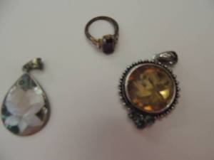 lot 157 image: ring size 7 and 2 pendants no chain